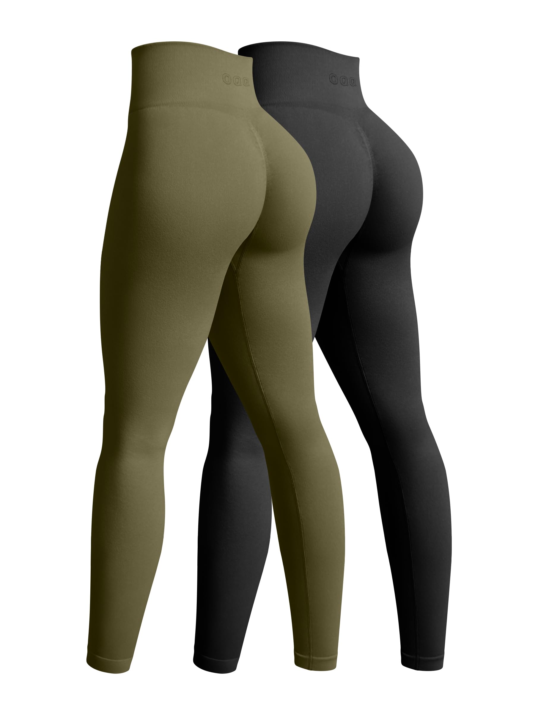 OQQ Women's 2 Piece Yoga Legging Seamless Workout High Waist Butt Liftings Athletic Leggings