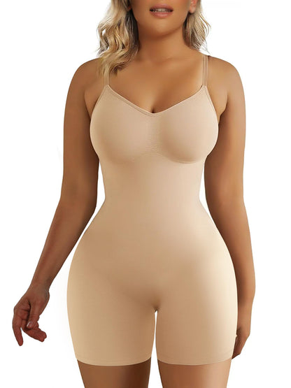 SHAPERX Bodysuit for Women Tummy Control Shapewear Seamless Sculpting Mid Thigh Body Shaper Tank Top
