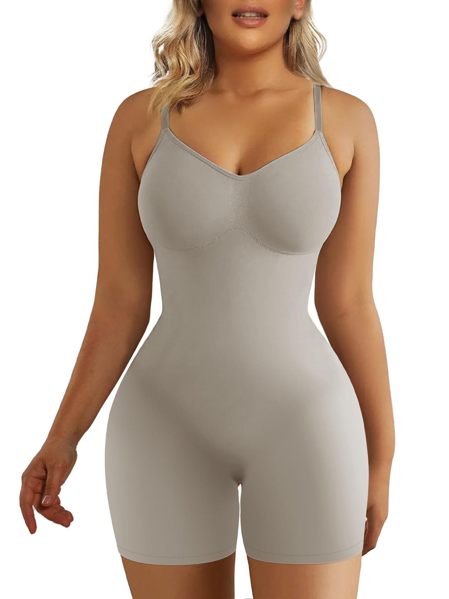 SHAPERX Bodysuit for Women Tummy Control Shapewear Seamless Sculpting Mid Thigh Body Shaper Tank Top