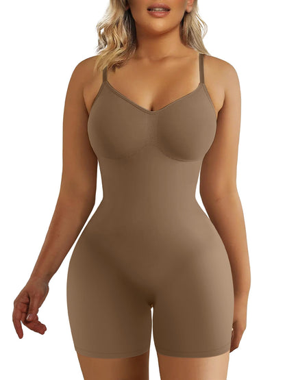 SHAPERX Bodysuit for Women Tummy Control Shapewear Seamless Sculpting Mid Thigh Body Shaper Tank Top