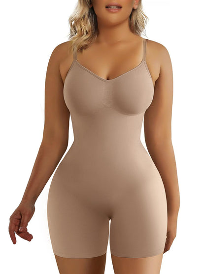 SHAPERX Bodysuit for Women Tummy Control Shapewear Seamless Sculpting Mid Thigh Body Shaper Tank Top