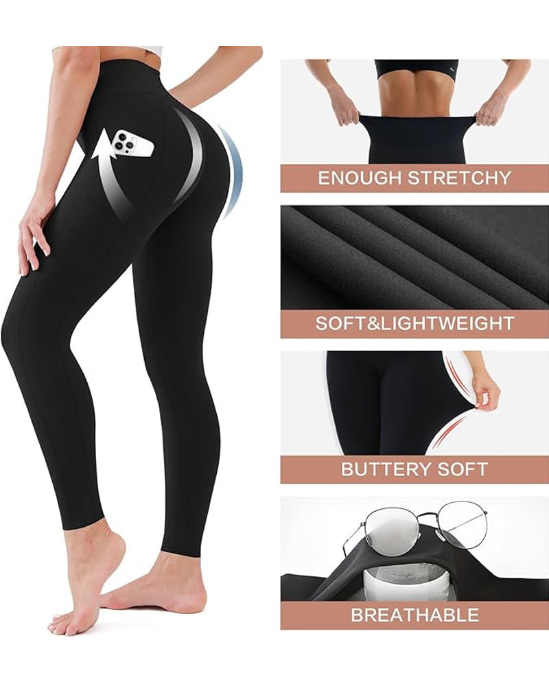 SoCinched High-Waisted Sculpt Leggings – Butt Lift, Tummy Control, Side Pocket